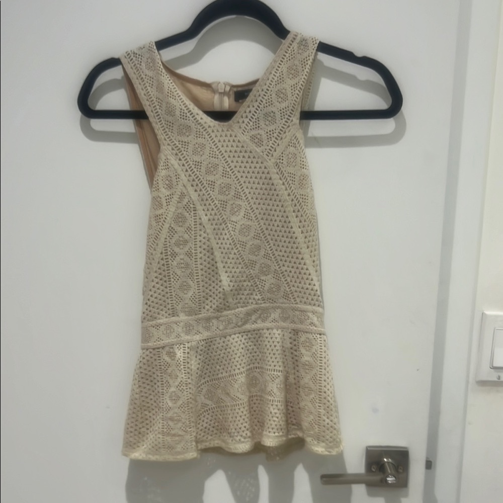 Chic Cream Peplum Tank Top